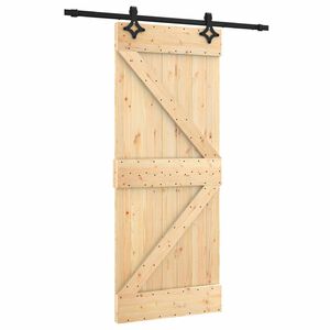 vidaXL Liukuovi 85 x 210 cm Massiivinen m&auml;nty (k&auml;sittelem&auml;t&ouml;n)