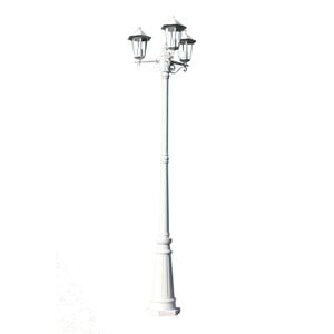 Kingston Puutarhan Valotolppa 3-lyhty&auml; 215 cm Valkoinen