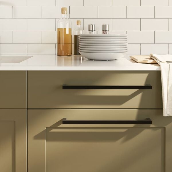 vidaXL Kaapin kahvat 5 kpl musta 320 mm ruostumaton teräs