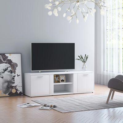 vidaXL TV-taso valkoinen 120x34x37 cm tekninen puu
