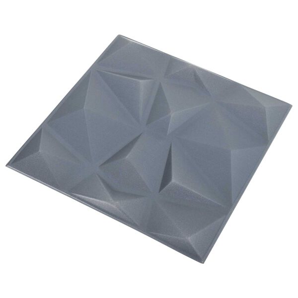 vidaXL Sein&auml;paneelit 12 pcs Origami Harmaa 50 x 50 cm XPS Vaahdon