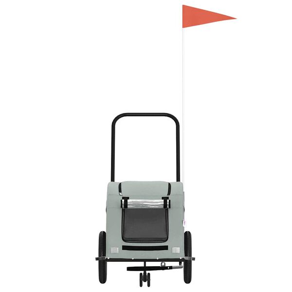 vidaXL Lemmikinkuljetuskärry pyörään harmaa kangas ja rauta