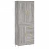 vidaXL Kaappi harmaa Sonoma 69,5x34x180 cm tekninen puu