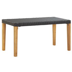 vidaXL Puutarhapenkki 120 cm musta polyrottinki ja t&auml;ysi akaasiapuu