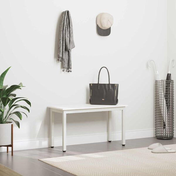 vidaXL Penkki Valkoinen 80 x 35 x 45 cm Massiivinen m&auml;nty