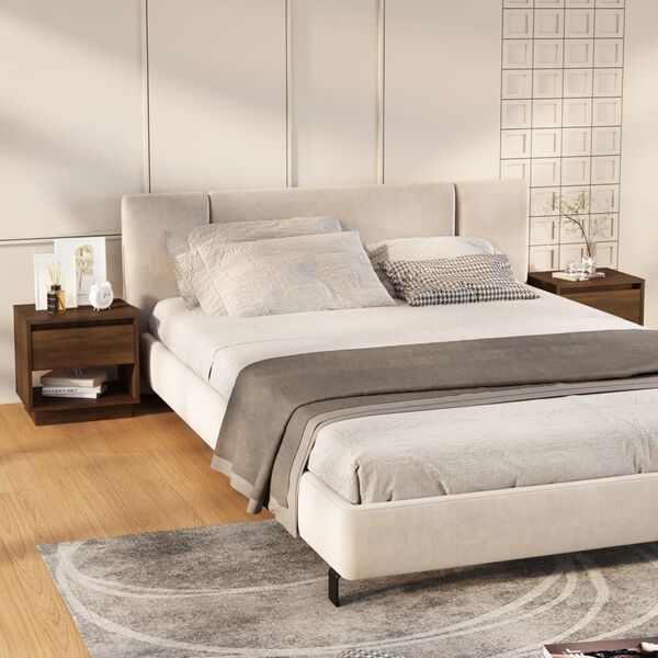 vidaXL Y&ouml;p&ouml;yd&auml;t 2 kpl ruskea tammi 45x34x44 cm lastulevy