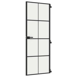 vidaXL Sis&auml;ovi ohut musta 76x201,5 cm karkaistu lasi ja alumiini