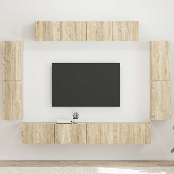 vidaXL TV-kaappi 8 pcs Sonoman tammi