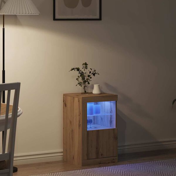 vidaXL LED-p&ouml;yt&auml;taso Artisan tammi 41 x 37 x 67 cm Tekninen puu