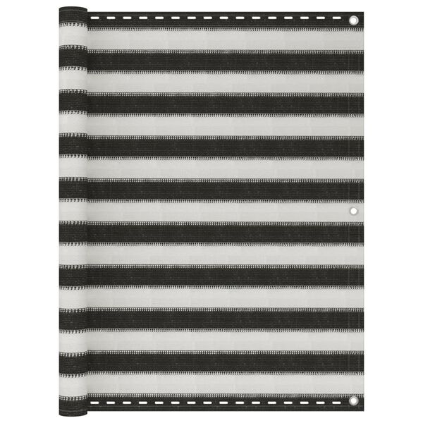 vidaXL Parvekkeen suoja HDPE 120x500 cm antrasiitti ja valkoinen