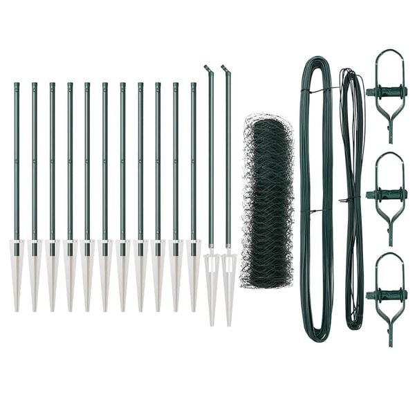 vidaXL Aitalatu Vihre&auml; 25 x 0,4 m (50 mm verkko) Ter&auml;st&auml; ja PVC:t&auml;