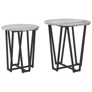 vidaXL Sivup&ouml;yt&auml;setti 2 kpl Harmaa Sonoma ja musta 50 x 50 x 50,5 cm