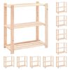 vidaXL 3-kerroksiset varastohyllyt 10 kpl 80x38x90cm t&auml;ysi m&auml;nty 150kg
