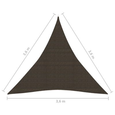 vidaXL Aurinkopurje 160 g/m² ruskea 3,6x3,6x3,6 m HDPE