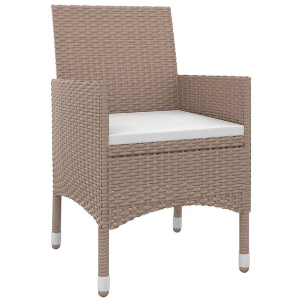 vidaXL 7-osainen Ulkoruokaryhm&auml; tyynyill&auml; polyrottinki ja lasi