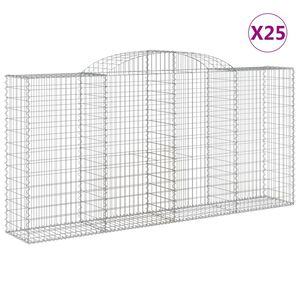 vidaXL Kaarevat kivikorit 25 kpl 300x50x140/160 cm galvanoitu rauta