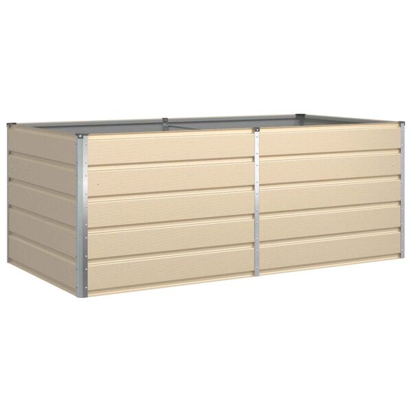 vidaXL Kukkalaatikko Ivoori 195 x 100 x 45 cm Galvanoitu ter&auml;s