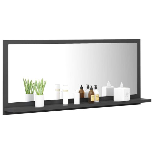 vidaXL Kylpyhuonepeili harmaa 90x10,5x37 cm lastulevy