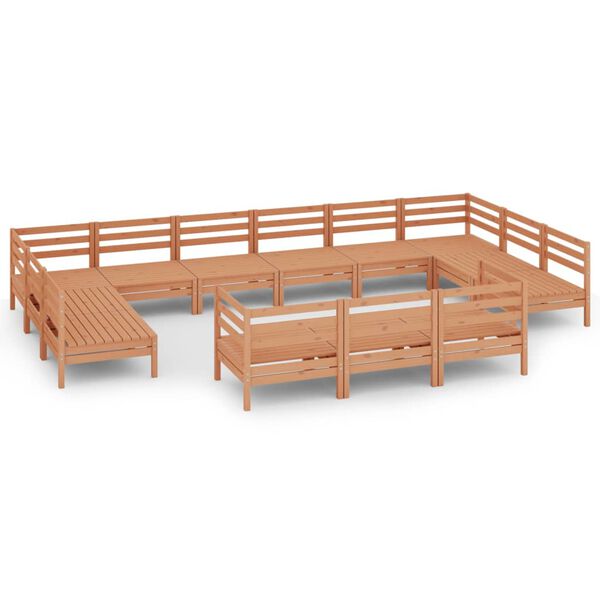 vidaXL 13-osainen Puutarhasohvasarja hunajanruskea m&auml;nty