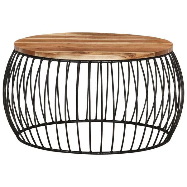 vidaXL Sohvapöytä Ø68 cm täysi akaasiapuu