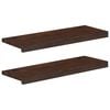 vidaXL Portaiden p&auml;&auml;llysteet 2 kpl 80 x 25 x 2 cm Tumma ruskea