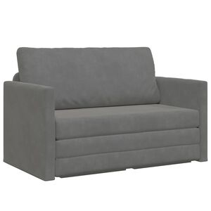 vidaXL K&auml;&auml;nnett&auml;v&auml; Sohva Vuode Tumma harmaa 124 x 71 x 78 cm Sametti