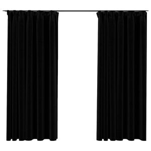vidaXL Pellavamaiset pimennysverhot koukuilla 2 kpl musta 140x175 cm