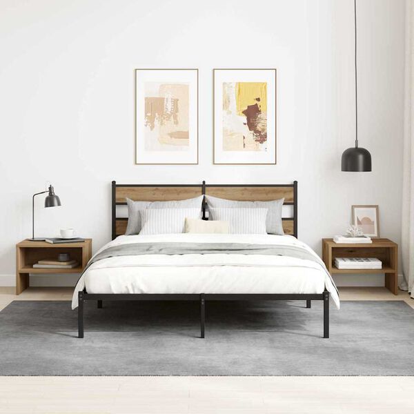 vidaXL Y&ouml;p&ouml;yt&auml;kaappi 2 pcs artesaani tammi 40 x 40 x 30 cm