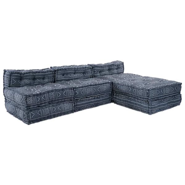 vidaXL Modulaarinen sohva 4 pcs Indigo 70 x 70 x 56 cm kangas