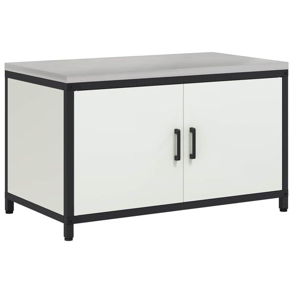 vidaXL Keitti&ouml;n s&auml;ilytys hyllyll&auml; Valkoinen 60 x 50 x 92 cm Ter&auml;s