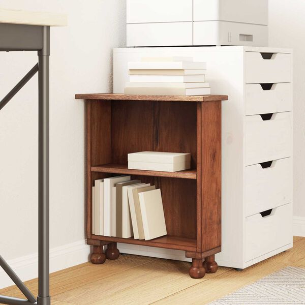 vidaXL Hyllyst&ouml; hyllyll&auml; Ruskea 47 x 16 x 55 cm Kiinte&auml;&auml; mahonkipuuta