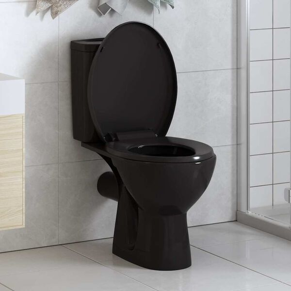 vidaXL Soft-close WC-istuin pikakiinnityksell&auml; musta