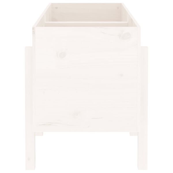vidaXL Korotettu kukkalaatikko valkoinen 121x50x57 cm t&auml;ysi m&auml;nty