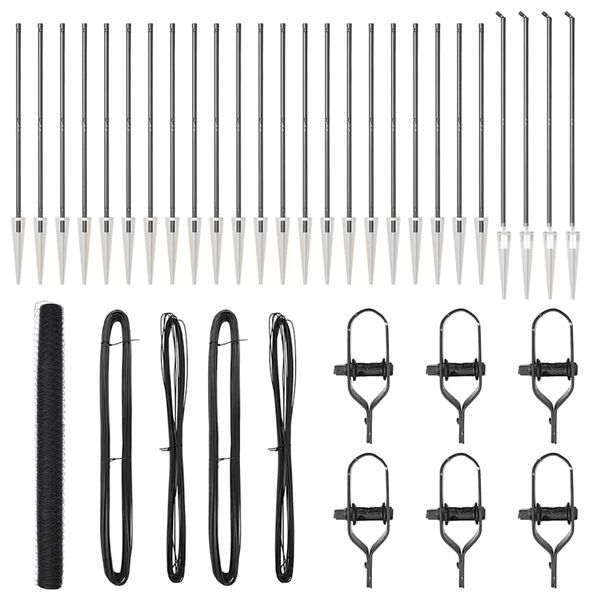 vidaXL Aitalatu Harmaa 50 x 1,6 m (36 mm verkko) Ter&auml;st&auml; ja PVC:t&auml;