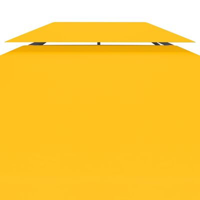vidaXL 2-kerroksinen huvimajan katto 310 g/m² 4x3 m keltainen