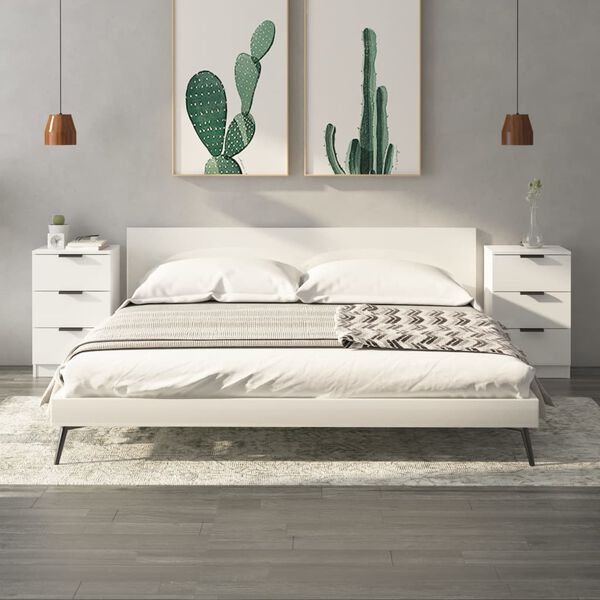 vidaXL Y&ouml;p&ouml;yd&auml;t 2 kpl korkeakiilto valkoinen 40x36x65 cm