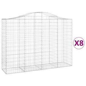 vidaXL Kaarevat kivikorit 8 kpl 200x50x140/160 cm galvanoitu rauta