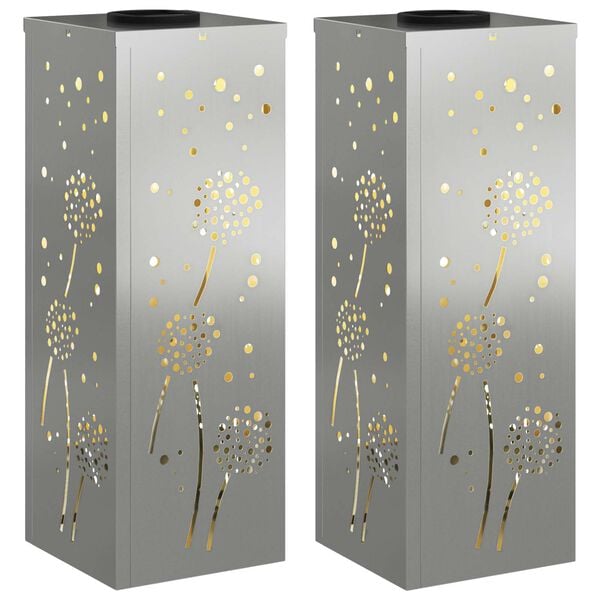 vidaXL Aurinko LED-polkuvalo 2 pcs Galvanoitu Galvanoitu