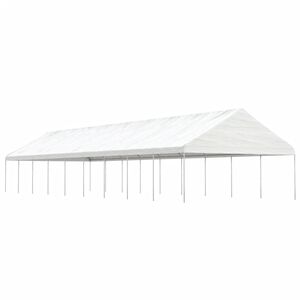 vidaXL Huvimaja katolla valkoinen 20,07x5,88x3,75 m polyeteeni