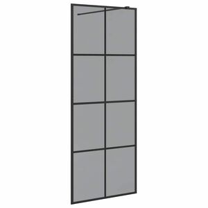 vidaXL K&auml;velykylpyhuoneen sein&auml; Musta 80 x 195 cm karkaistu lasi