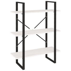 vidaXL 3-tasoinen kirjahylly valkoinen 80x30x105 cm t&auml;ysi m&auml;nty
