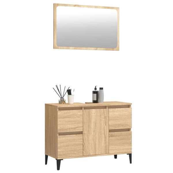 vidaXL 2-osainen Kylpyhuonekalustesarja Sonoma-tammi tekninen puu