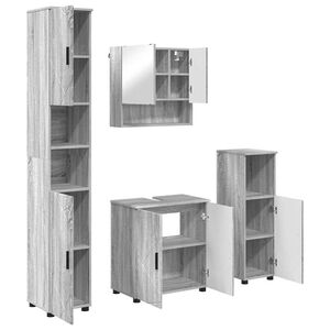 vidaXL Kylpyhuonekalustesetti 4 kpl Harmaa Sonoma 61 x 35 x 64 cm
