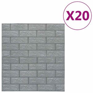 vidaXL 3D Tapetti tiilet itsekiinnittyv&auml; 20 kpl antrasiitti