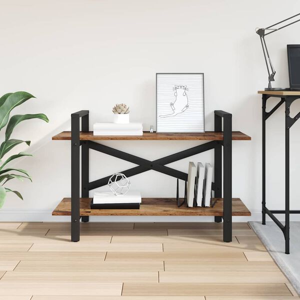 vidaXL Kirjahylly Vanha Puu 100 x 33,5 x 64 cm Tekninen puu