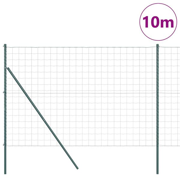 vidaXL Aita ja Tuki Vihre&auml; 1,6 x 10 m Ter&auml;s ja PVC
