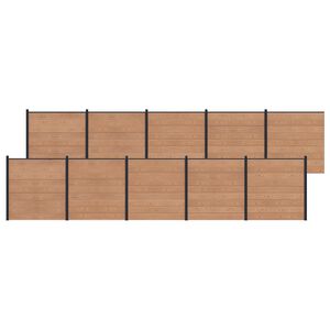 vidaXL Aidat Setti 10 pcs 1737 x 186 cm WPC ja alumiini Ruskea
