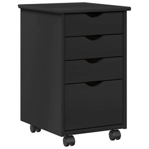 vidaXL Rullaava kaappi py&ouml;r&auml;ll&auml; Musta 34 x 39 x 56 cm Massiivim&auml;nty