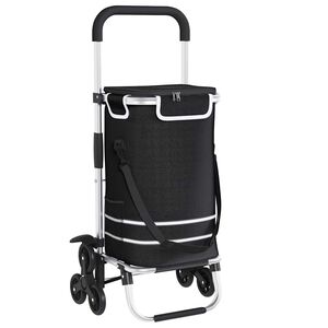 vidaXL Ostoskori Musta 47 x 39 x 100,5 cm Oxford-kangas