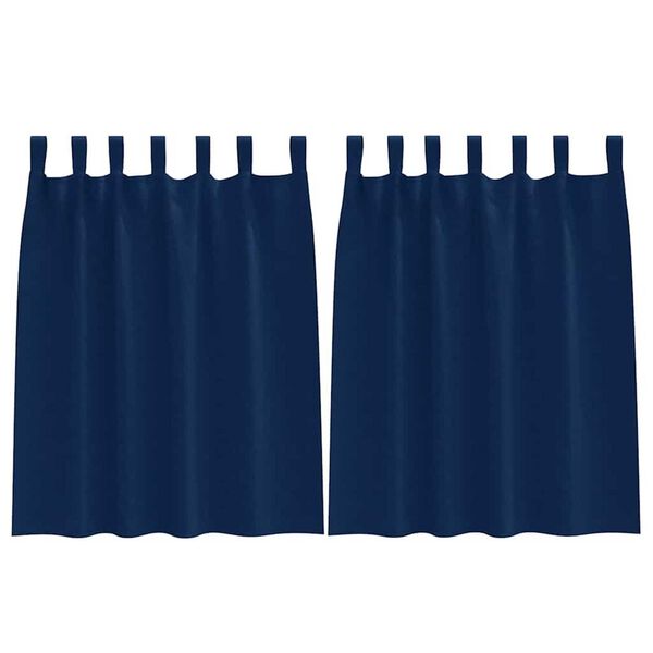 vidaXL Pimentävä verho renkailla 2 pcs Tumma Sininen 140 x 140 cm